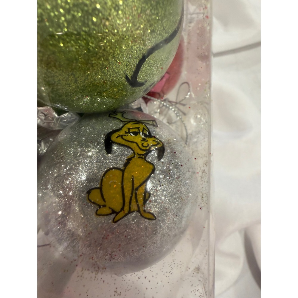 Dr Seuss The Grinch Christmas Glitter Ball Ornaments Set of 15 Red Green Gold - Picture 3 of 7